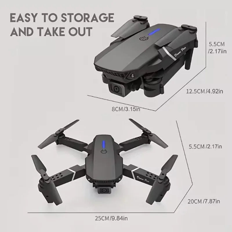 Drone com maior custo beneficio e com câmera excelente  mod E88Pro RC Drone 4K Professinal With 1080P Wide Angle Dual HD Camera Foldable RC Helicopter WIFI FPV Height Hold Apron Sell