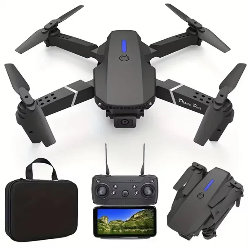 Drone com maior custo beneficio e com câmera excelente  mod E88Pro RC Drone 4K Professinal With 1080P Wide Angle Dual HD Camera Foldable RC Helicopter WIFI FPV Height Hold Apron Sell