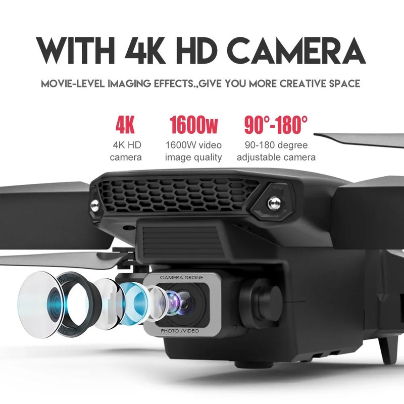 Drone com maior custo beneficio e com câmera excelente  mod E88Pro RC Drone 4K Professinal With 1080P Wide Angle Dual HD Camera Foldable RC Helicopter WIFI FPV Height Hold Apron Sell